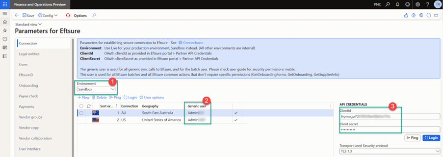 Connection parameters to be changed for database refresh