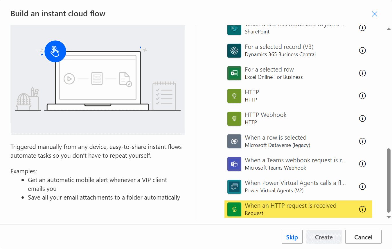 New flow - Configure Trigger