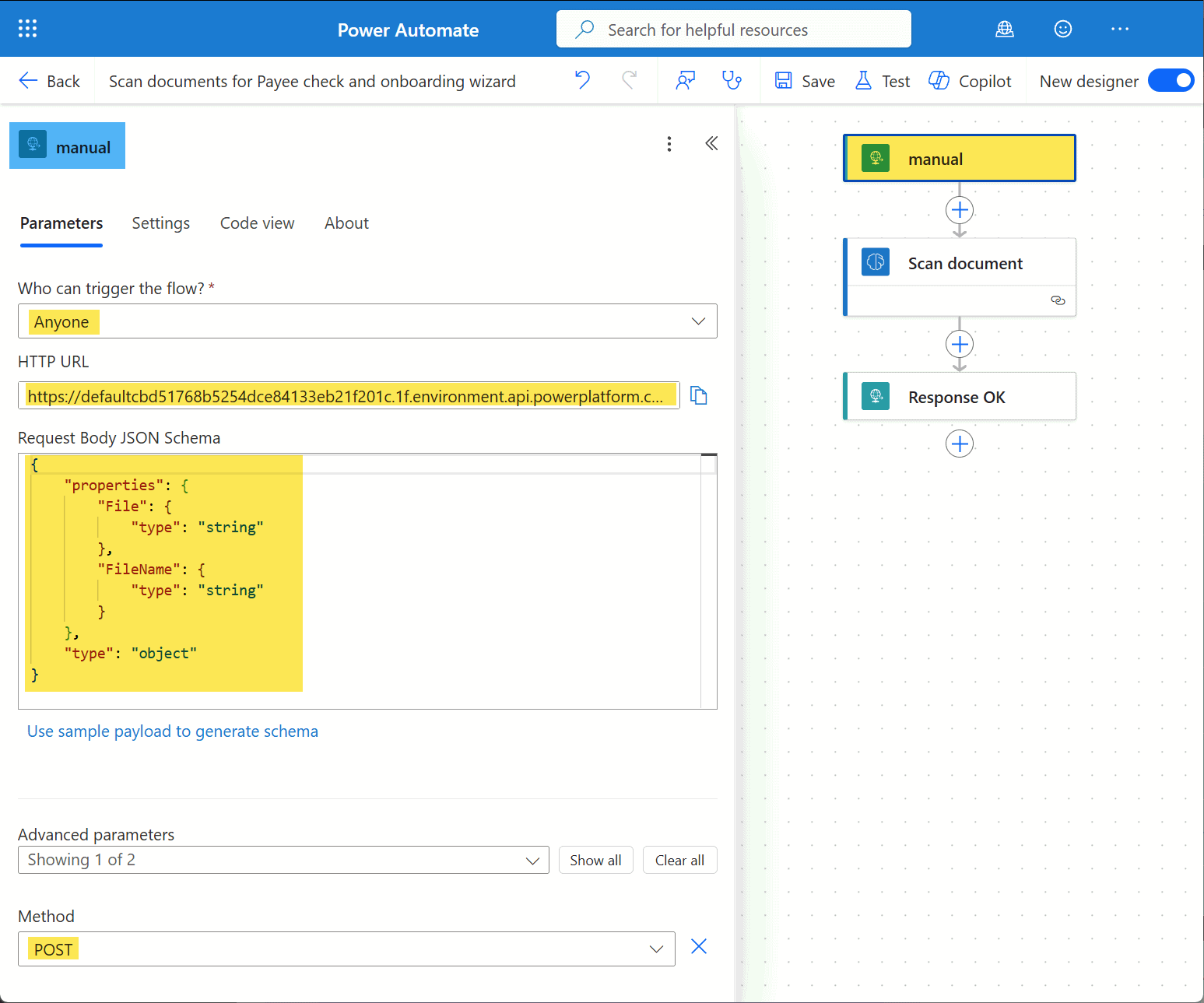 Request Body JSON Schema