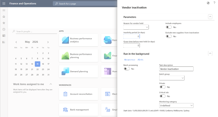 Vendor inactivation