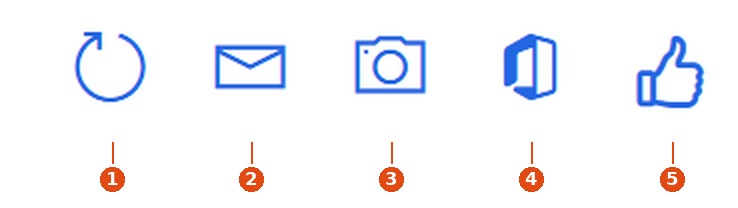 The header buttons