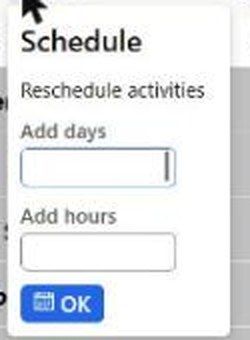 The Schedule dialog