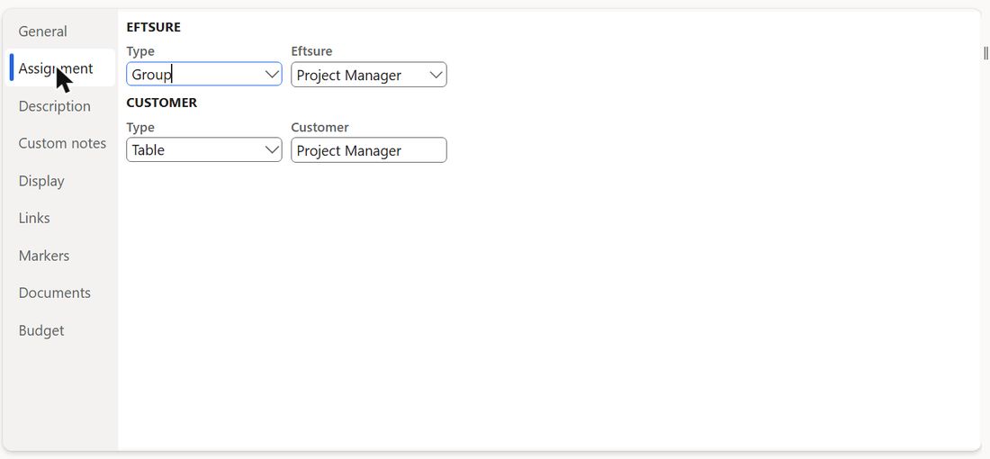 The Assignment sub-tab