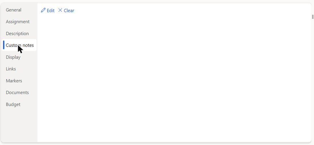 The Custom notes sub-tab