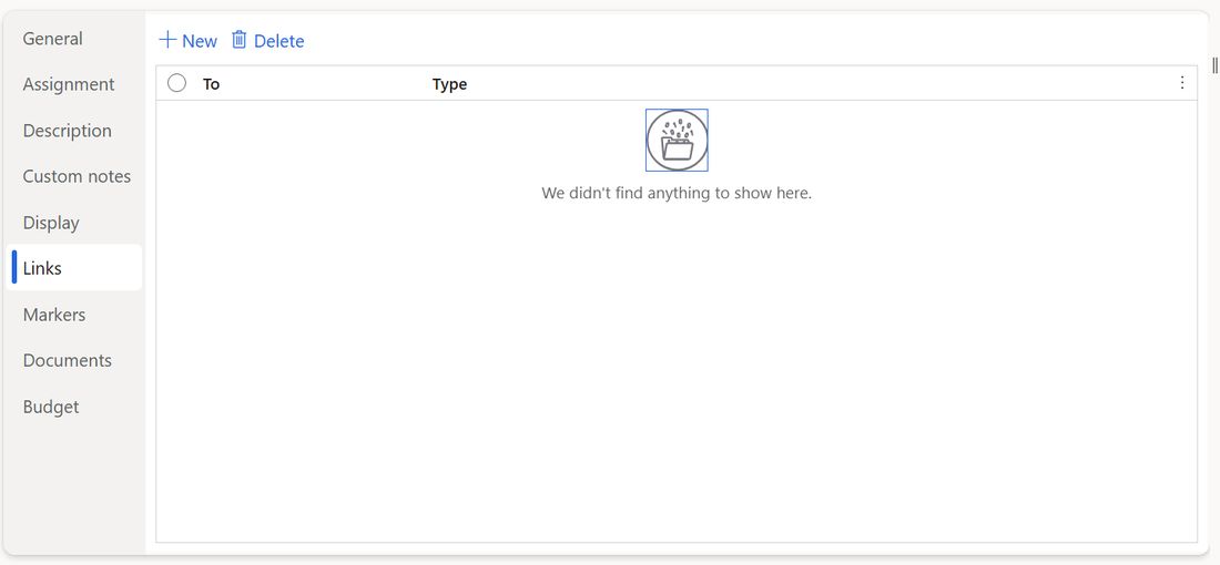 The Links sub-tab