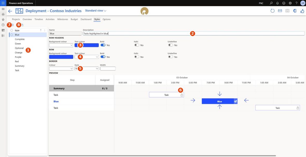 The Styles tab