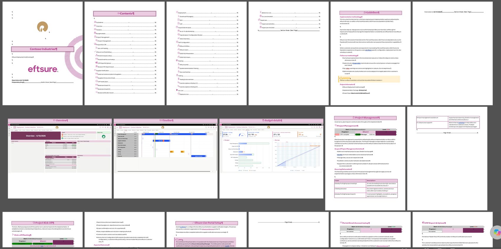 The Word export, Details.docx, in multi-page view
