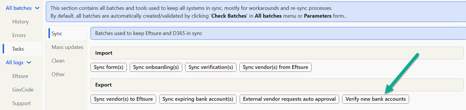 Verify new bank accounts