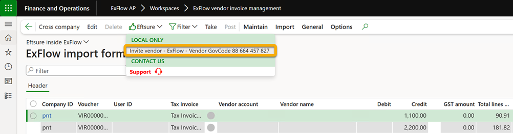 Missing vendor menu
